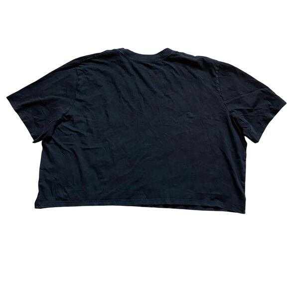 Prana Everyday Crop Tee Women's Large Black Relaxed Fit Faded Vintage Wash Soft - Picture 5 of 9